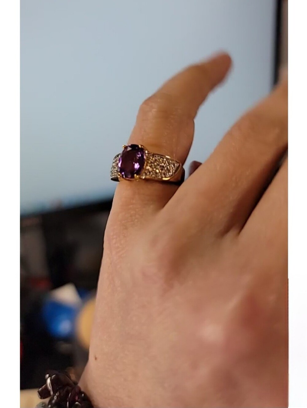 14 Karat Gold-plated Amethyst Ring